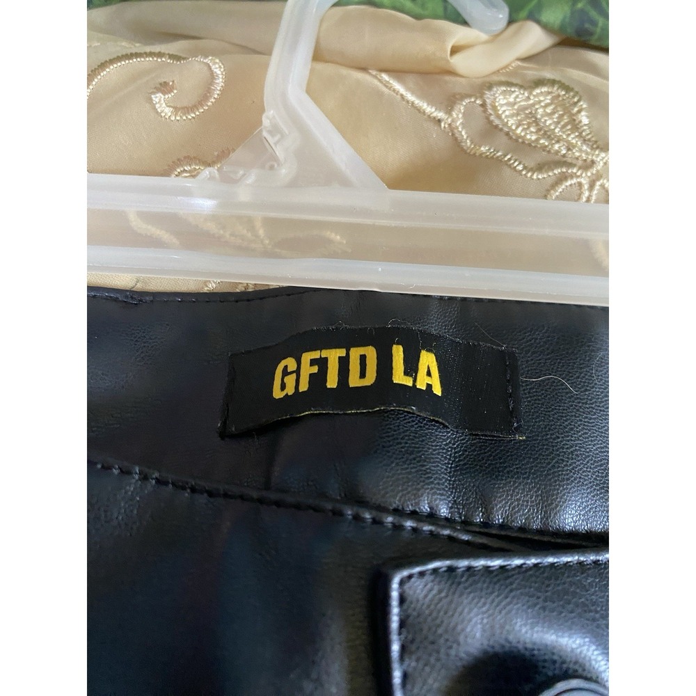 GFTD LA Graphic Denim Leather Pants Size 30 - Picture 2 of 9